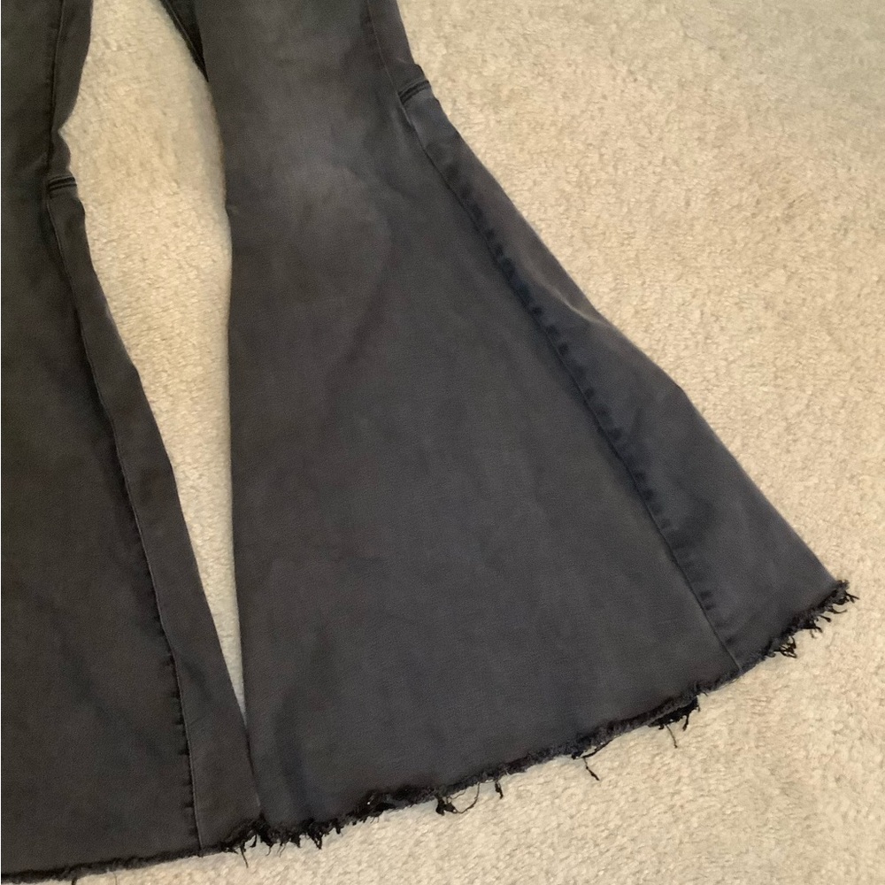 Free People Just Float Flare Bell Bottom Pant Jeans Black Grey size 27/4 Small. - Picture 6 of 16